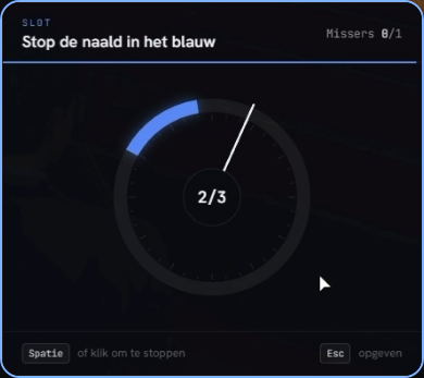 The lockpick skill check: stop the needle in the blue zone