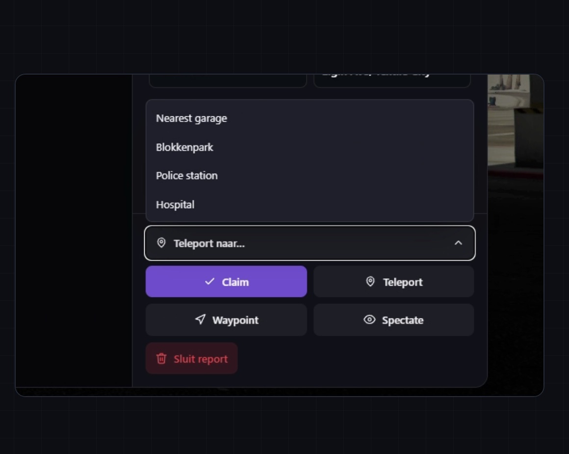 Staff actions: claim, teleport, waypoint, spectate and teleport presets